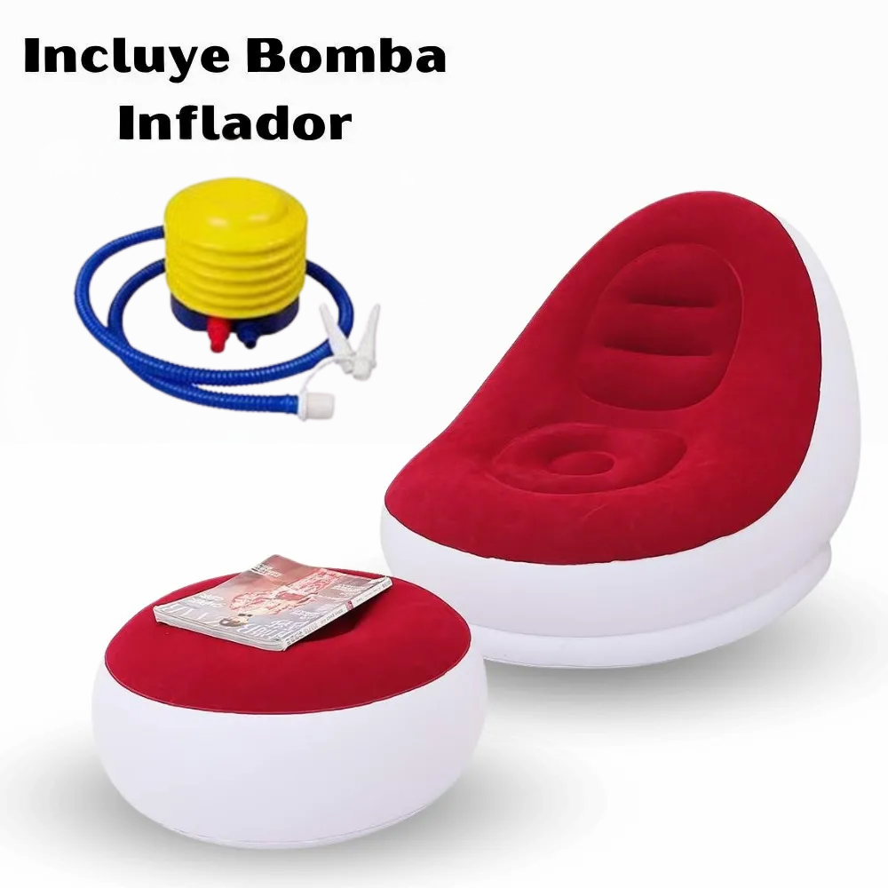 Miniatura 2 de Sofa Rojo Inflable Con Posapies